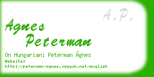 agnes peterman business card